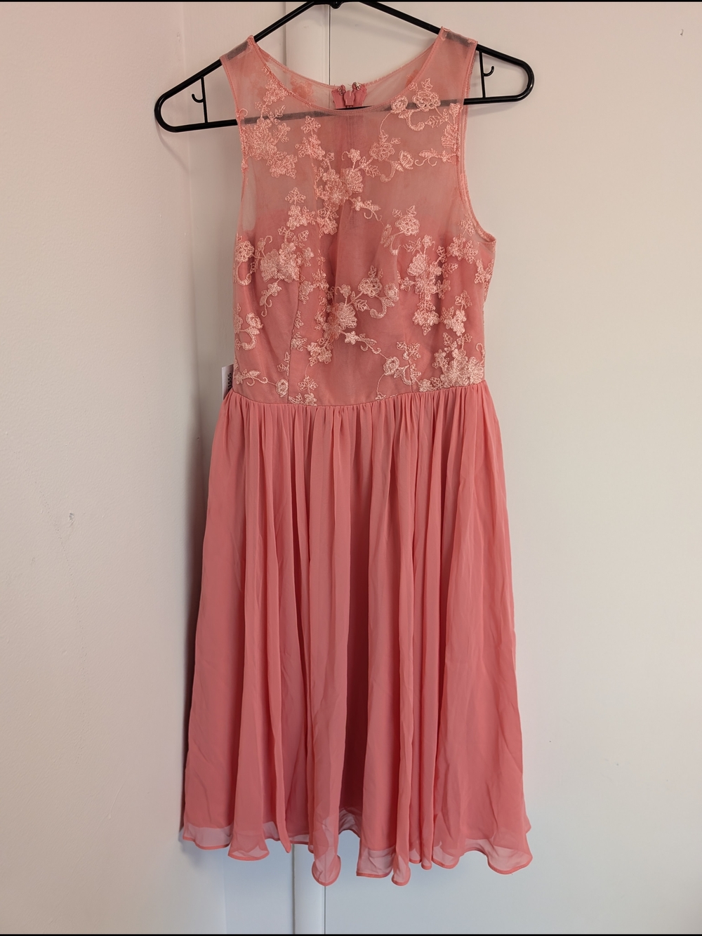 Azazie Coral Pink Lace Chiffon Girls' Formal Dress
